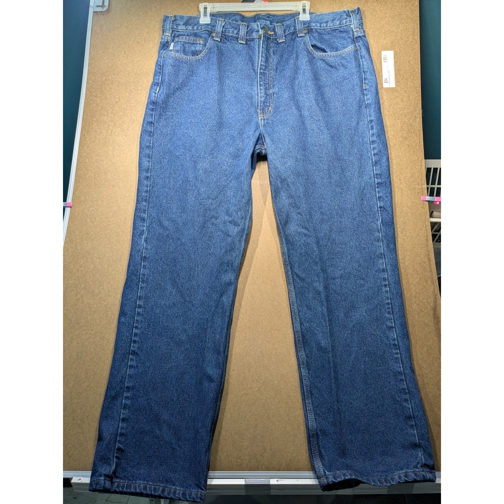 Carhartt B480-DVB Relaxed Fit Jeans Dark Vintage Blue 44x32 Mens Workwear Denim
